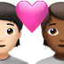 🧑🏻‍❤️‍🧑🏾 couple with heart: person, person, light skin tone, medium-dark skin tone display on Apple